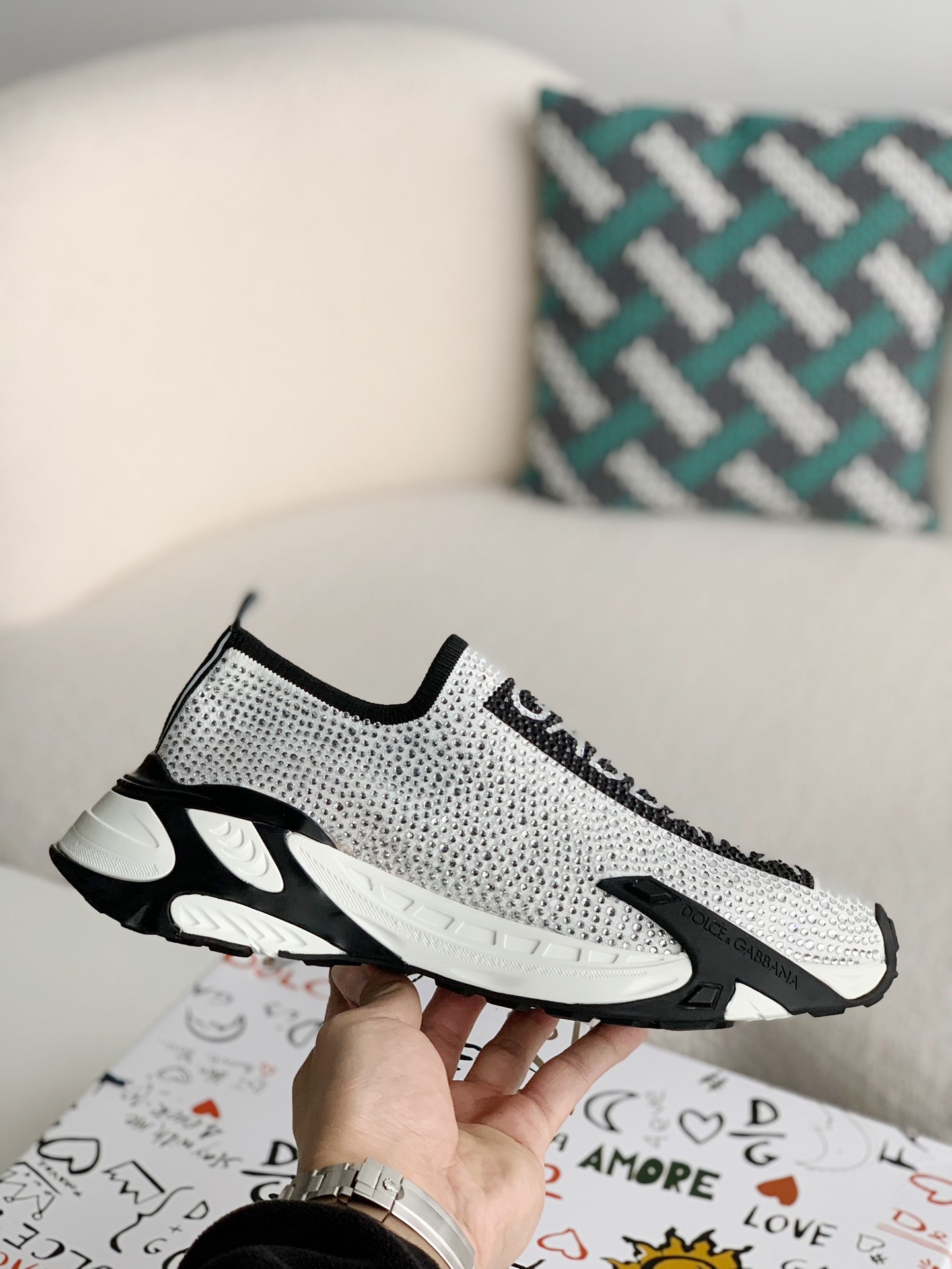 【#2670】Dolce&Gabbana Hot Drill Sneakers