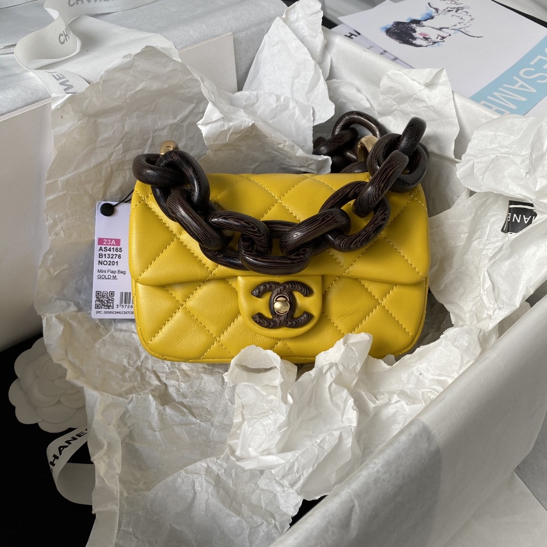 Chanel 23A Dakar Advanced HandicraftWorkshop Peach Wood Limited CF MiniAS4165, Top Quality