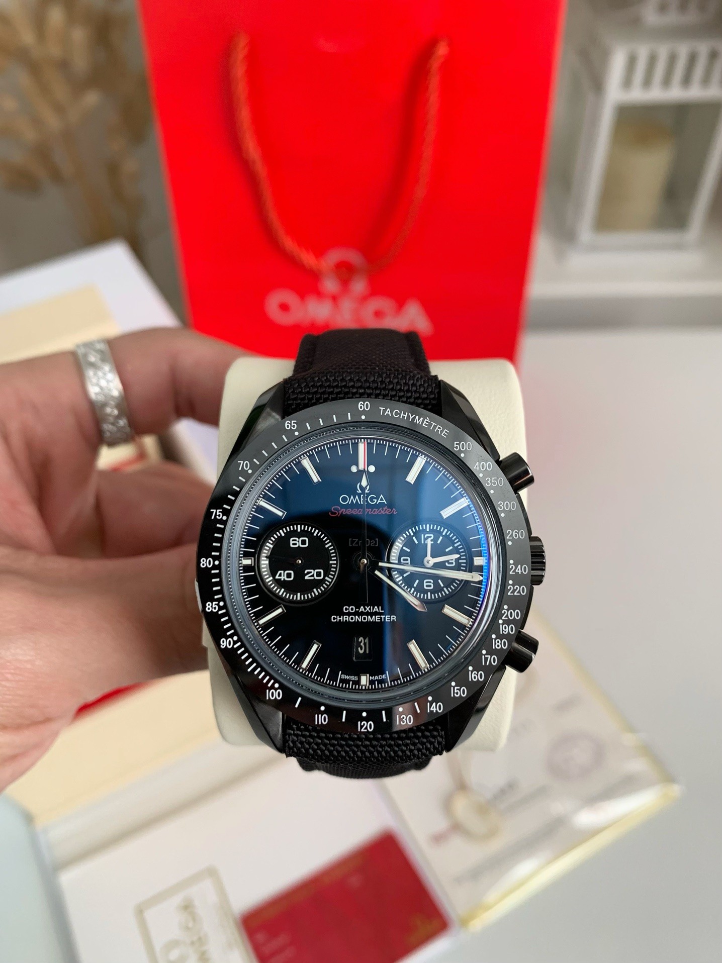 【#3840】Omega Speedmaster SeriesDark Side of the Moon, 50m waterproof watch, 44.25mm