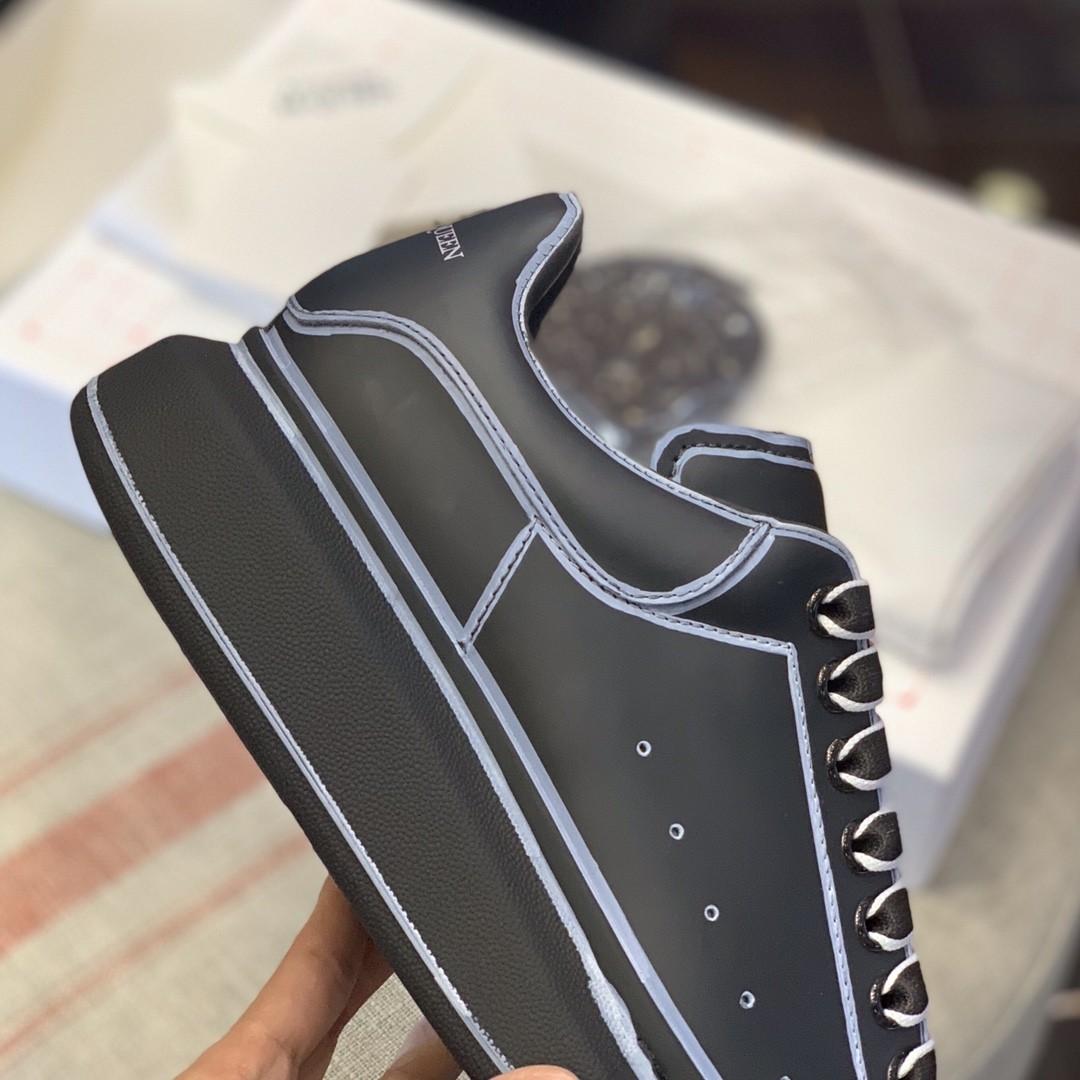 Alexander McQueen MQ All black hand-painted Sneakers