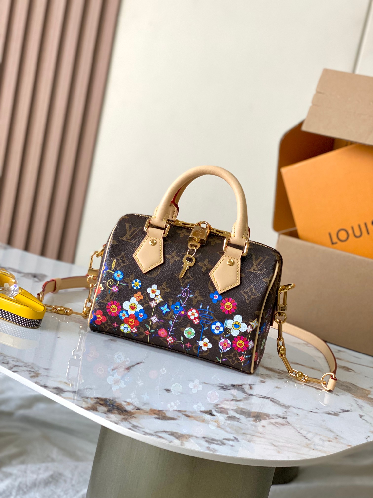 LOUIS VUITTON x Takashi Murakami Speedy Bandoulière 20 Handbag/Top Quality M14175