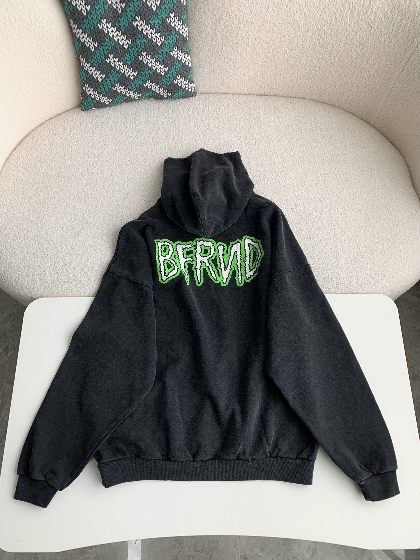 Balenciaga monogram print hooded sweatshirt