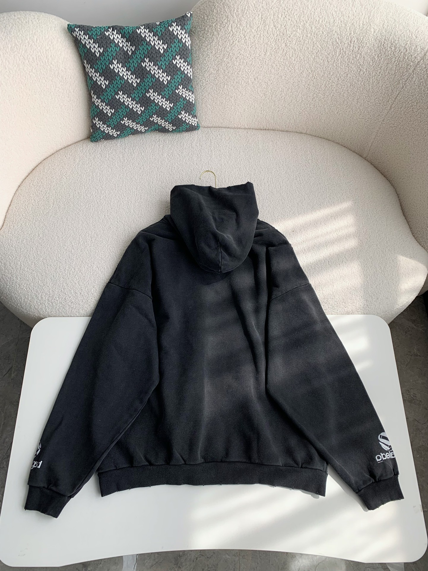 Balenciaga logo print sports hooded sweatshirt
