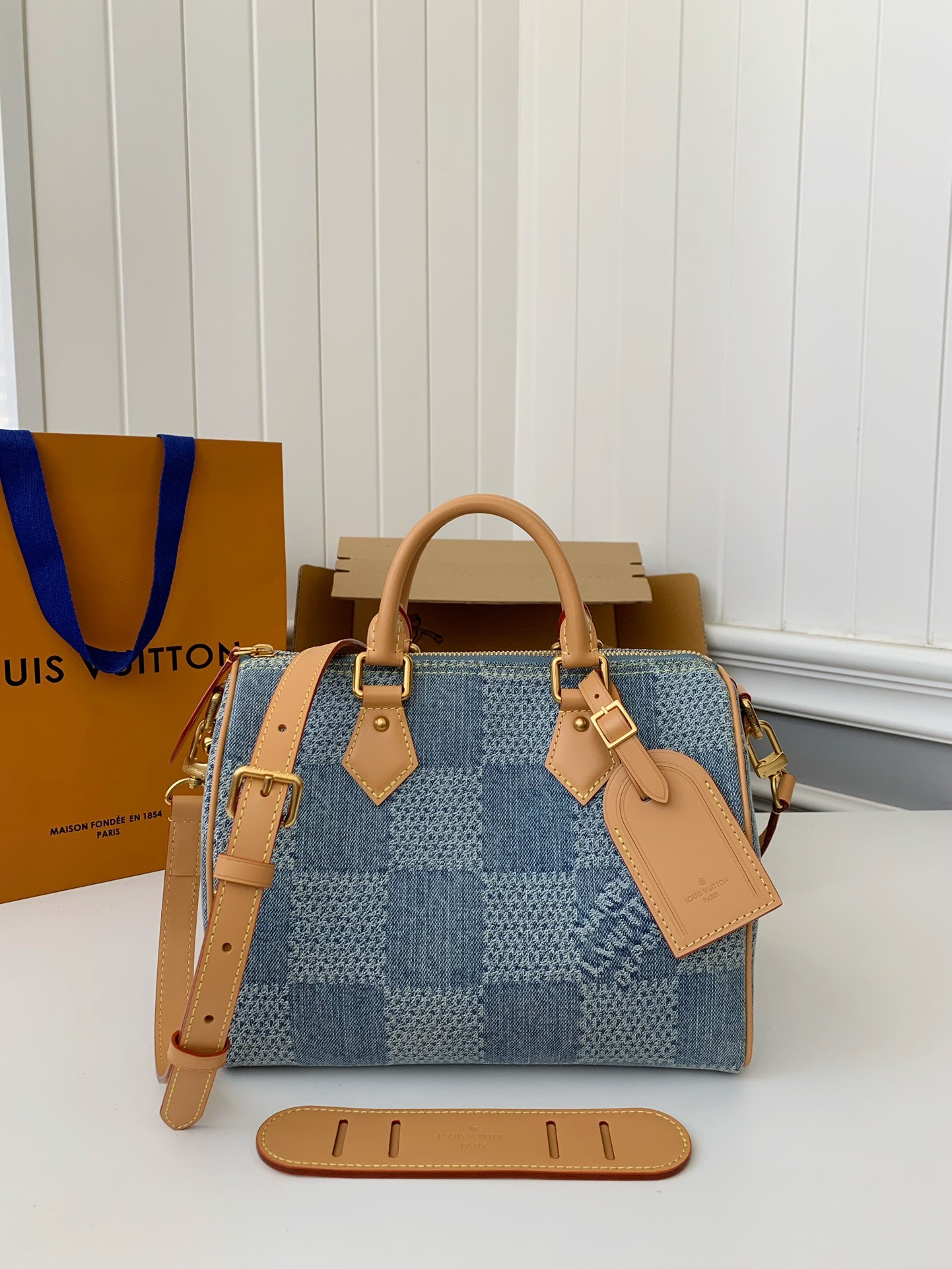 【#3351】 Louis Vuitton The new SPEEDY 25bandouli ère tannin denim handba9 N40700 Size: 25*15*15cm