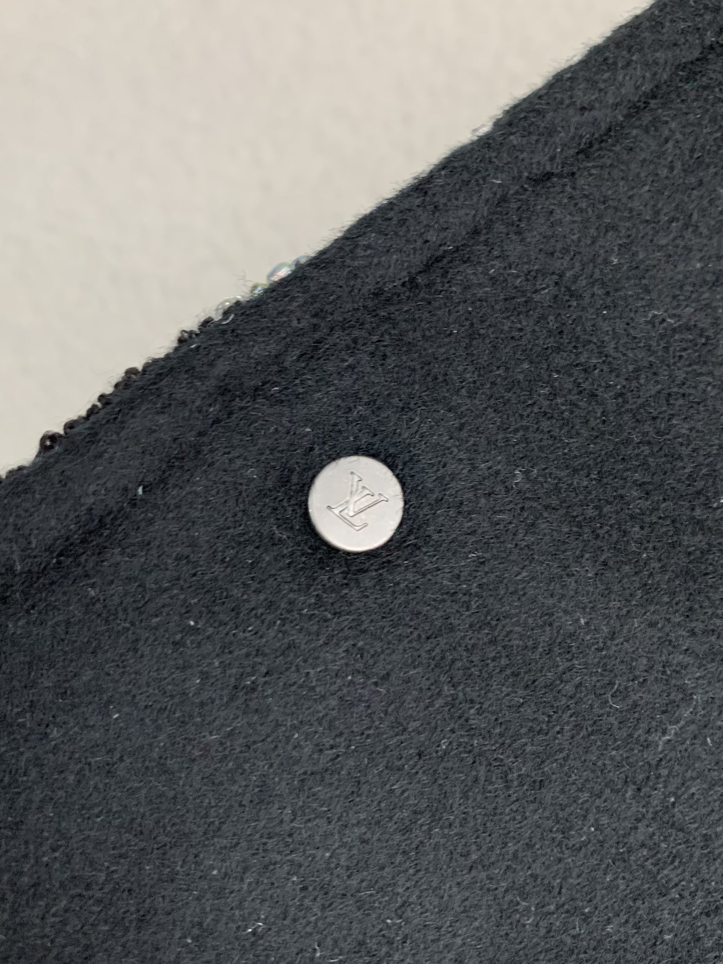 Louis Vuitton FW23 lettered beaded embroidered leather jacket