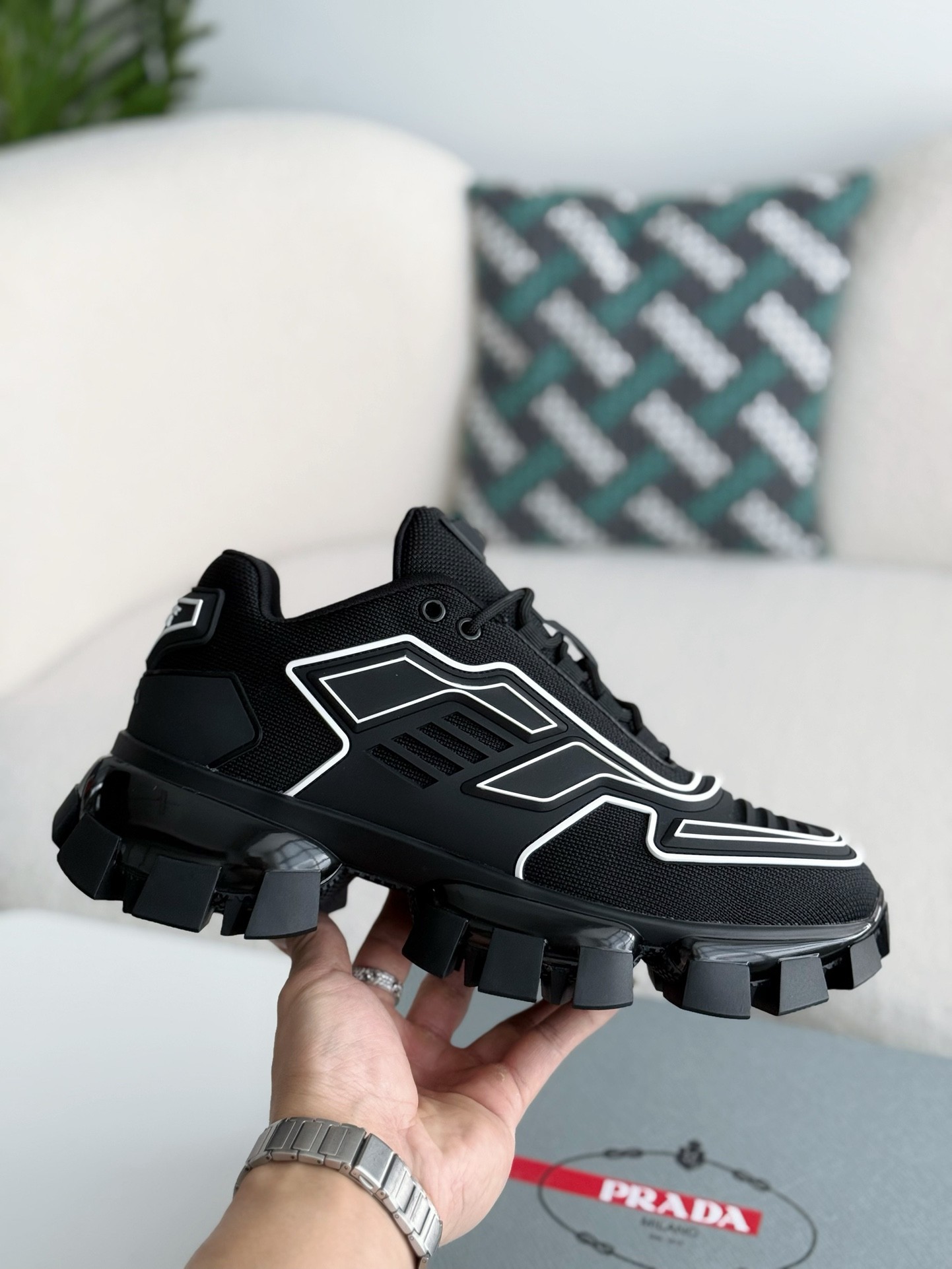 【#3878】Prada Cloudbus Thunder technology fabric sneakers