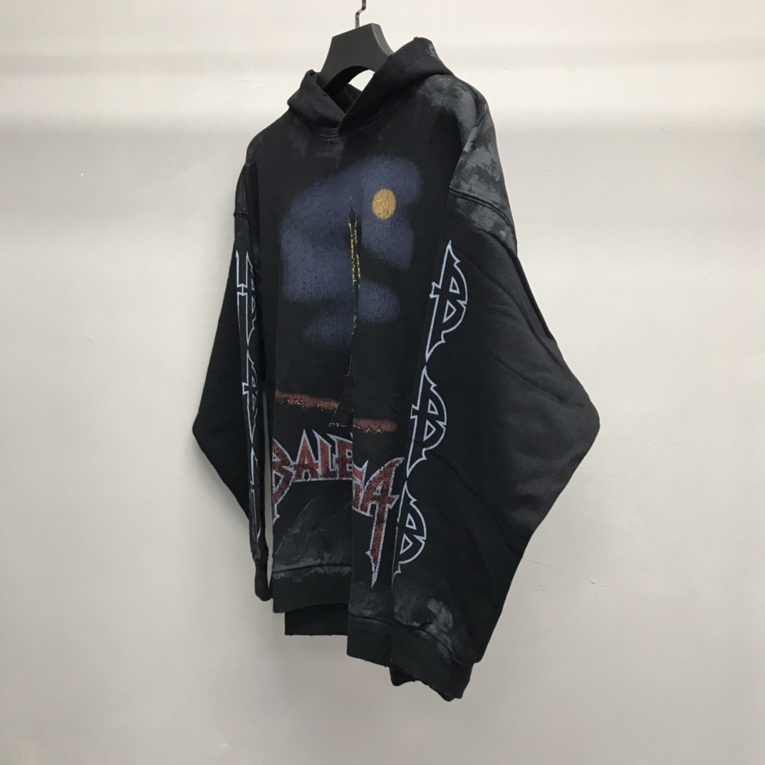 Balenciaga Paris tower mud dyed hoodi