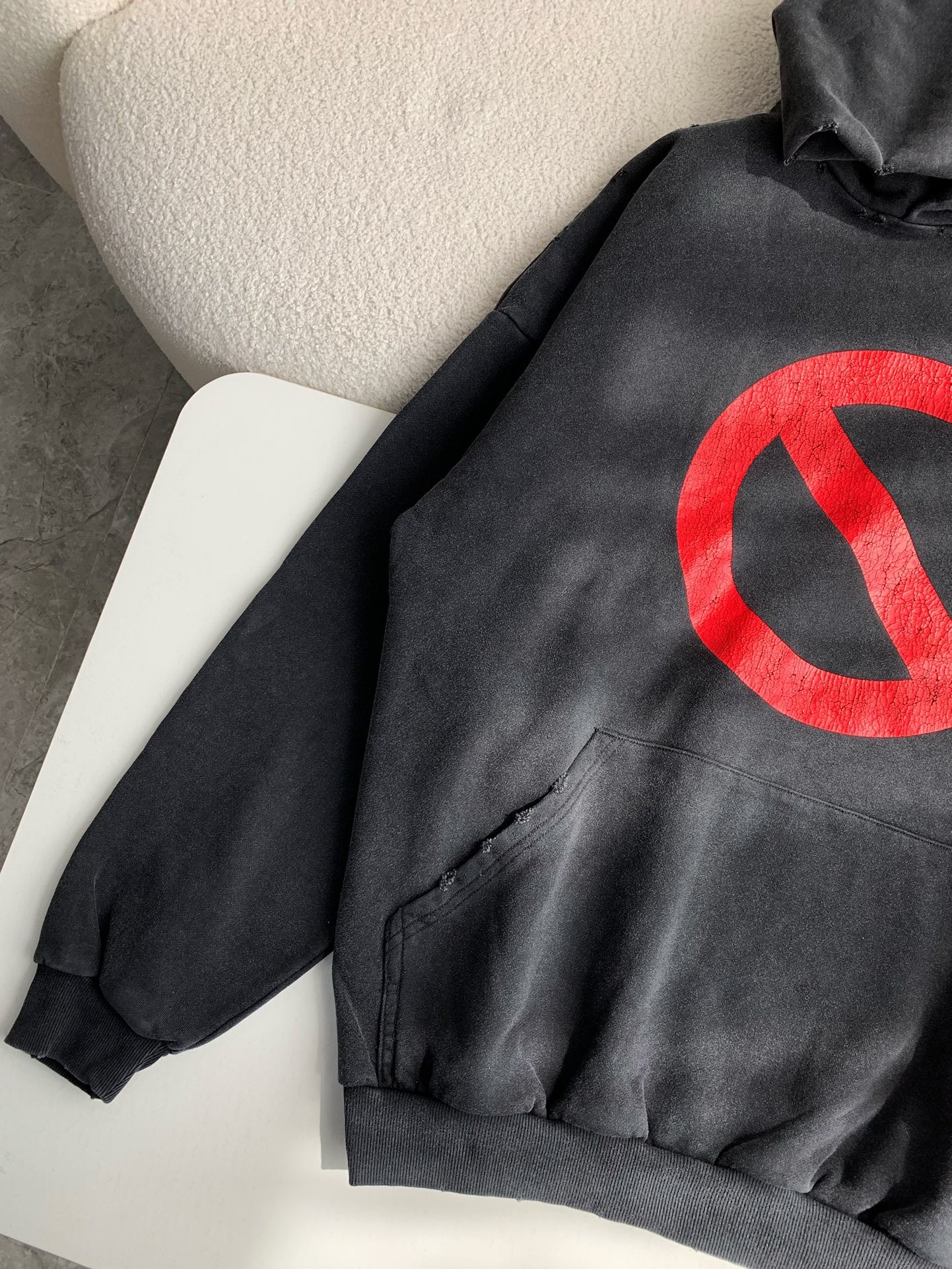 Balenciaga monogram print hooded sweatshirt