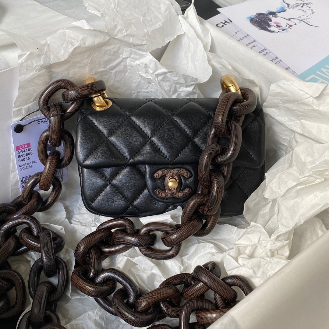 Chanel 23A Dakar Advanced HandicraftWorkshop Peach Wood Limited CF MiniAS4165, Top Quality