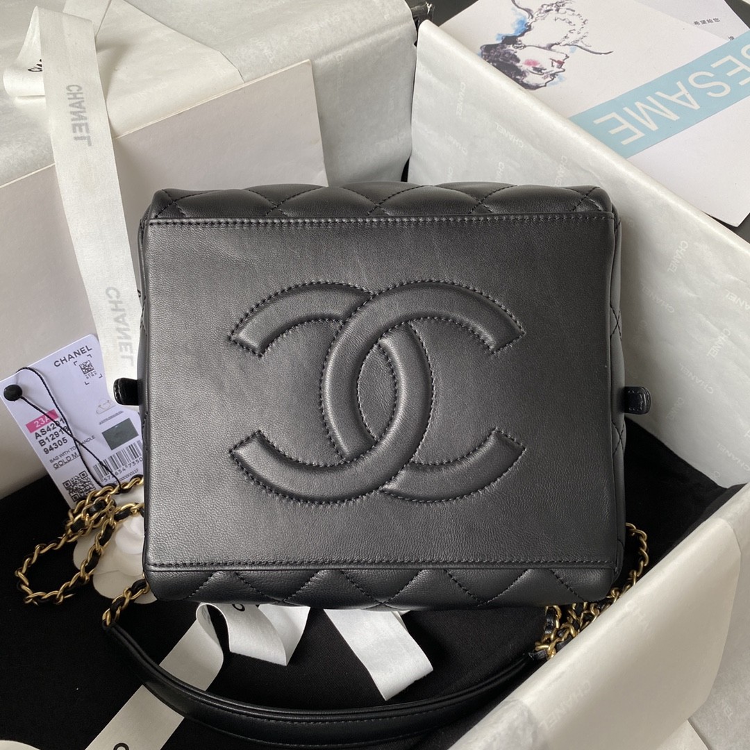 Chanel 23A Premium Handmade Sheepskin Portable Lunch Box Bag AS4201,TOp Quality