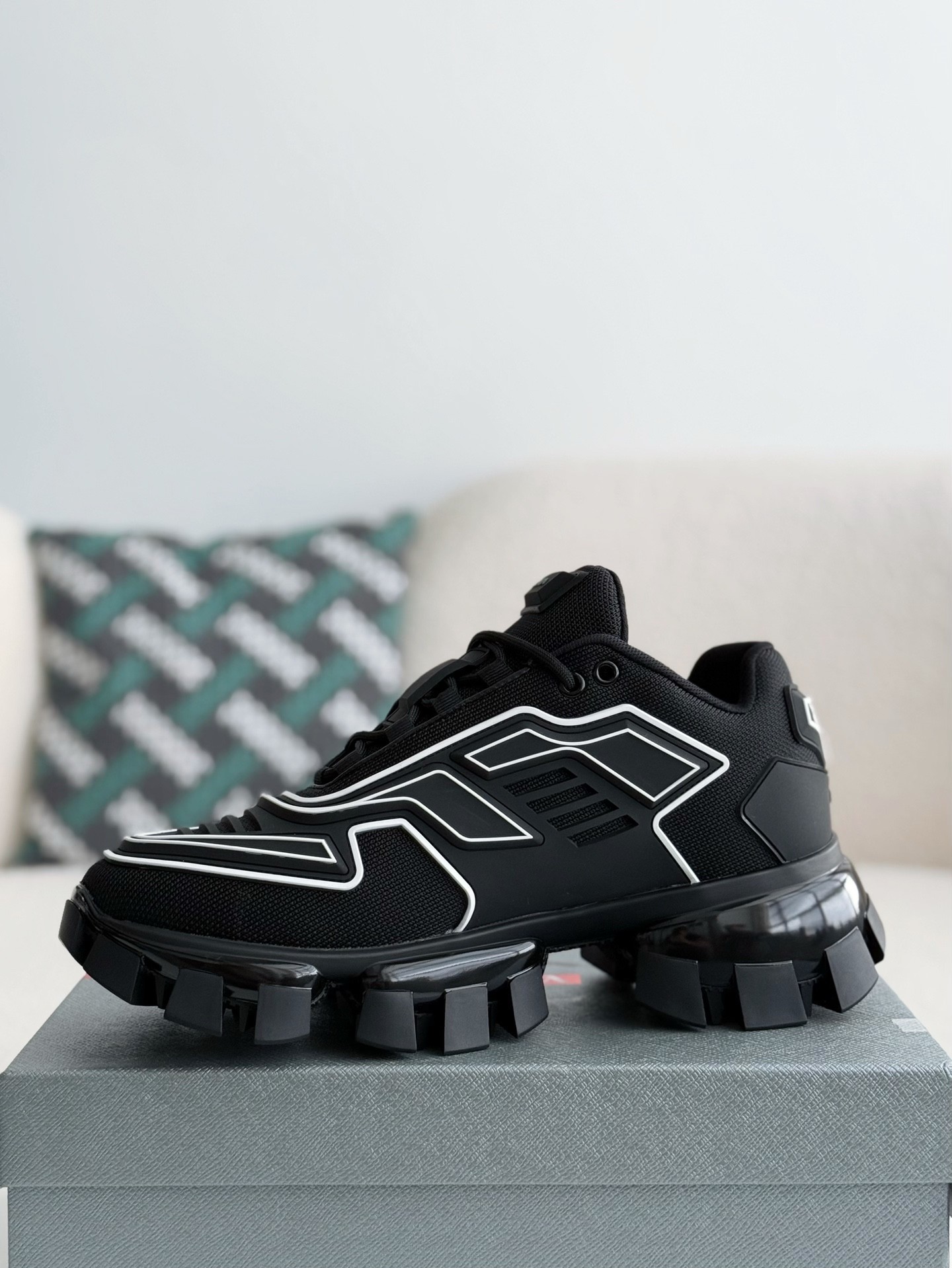 【#3878】Prada Cloudbus Thunder technology fabric sneakers