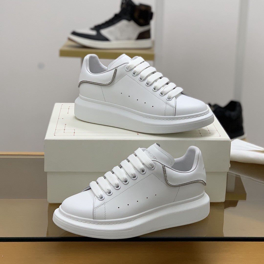 Alexander McQueen MQ All white zip Sneakers