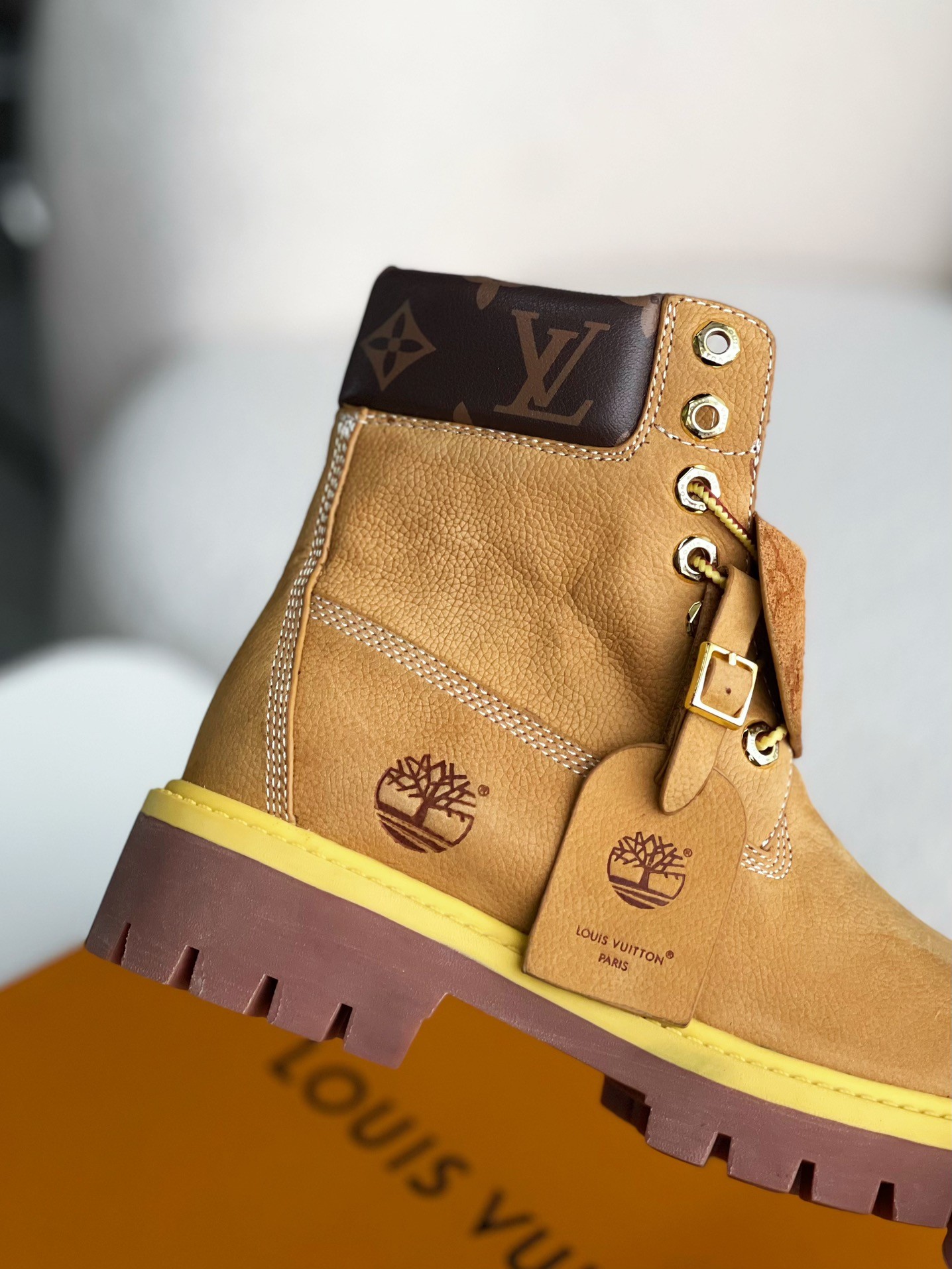 louis vuitton & timberland yellow boots/Martin boots/boots