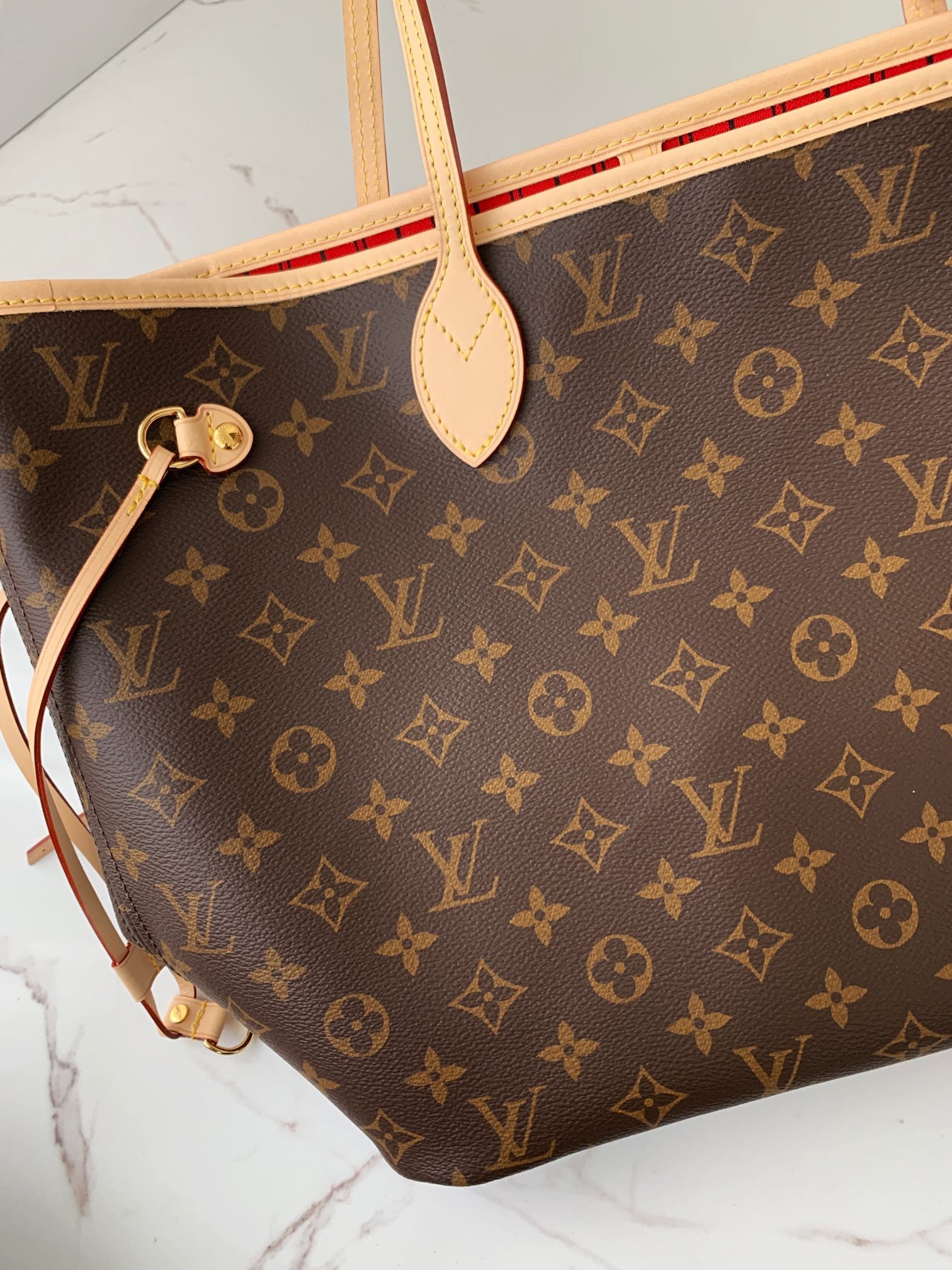 Louis Vuitton NEVERFULL Apricot Medium Shopping Bag M41177, Top Quality
