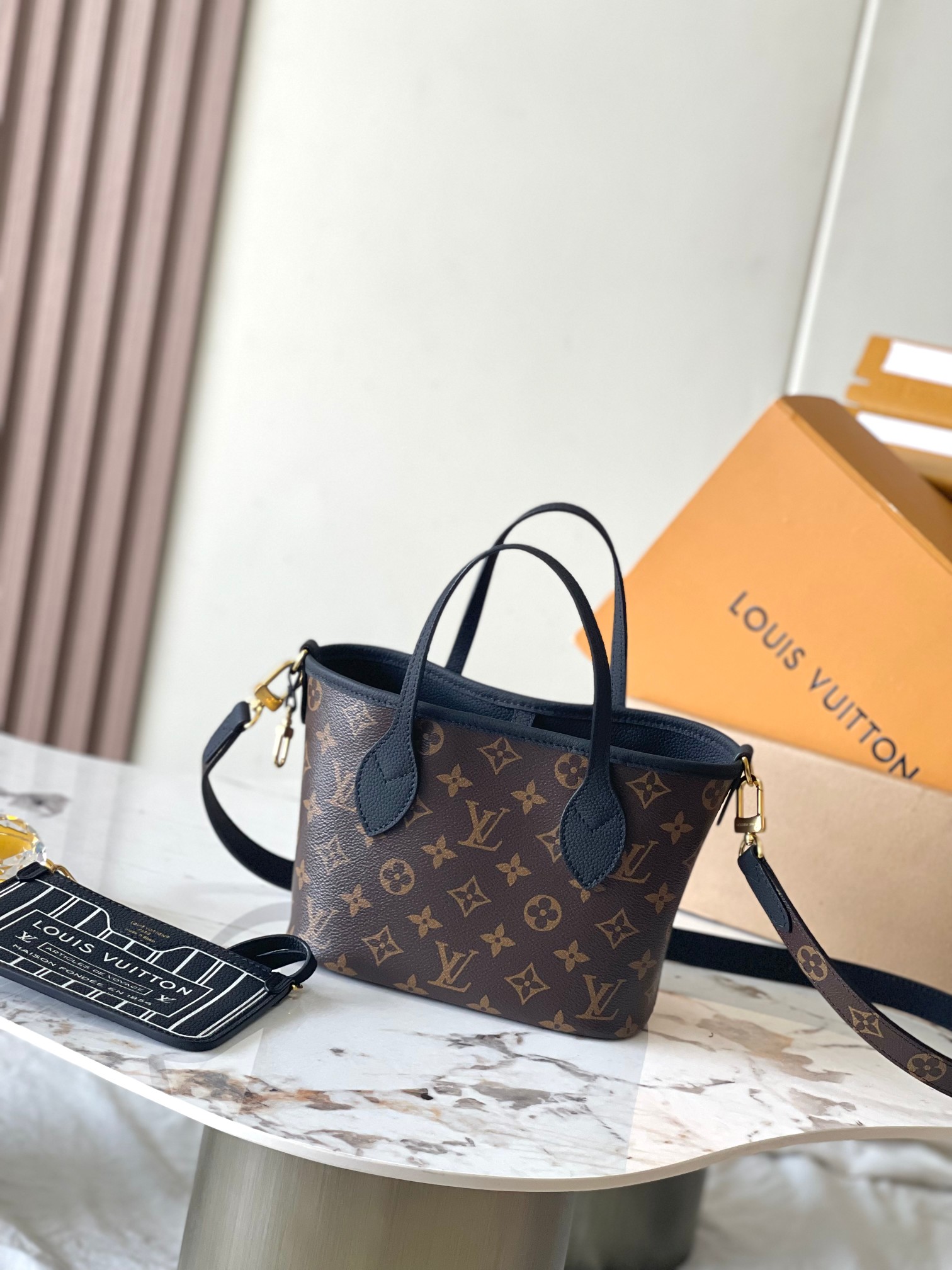 LOUIS VUITTON NEVERFULL INSIDE OUT BB Tote bag/top quality M12099