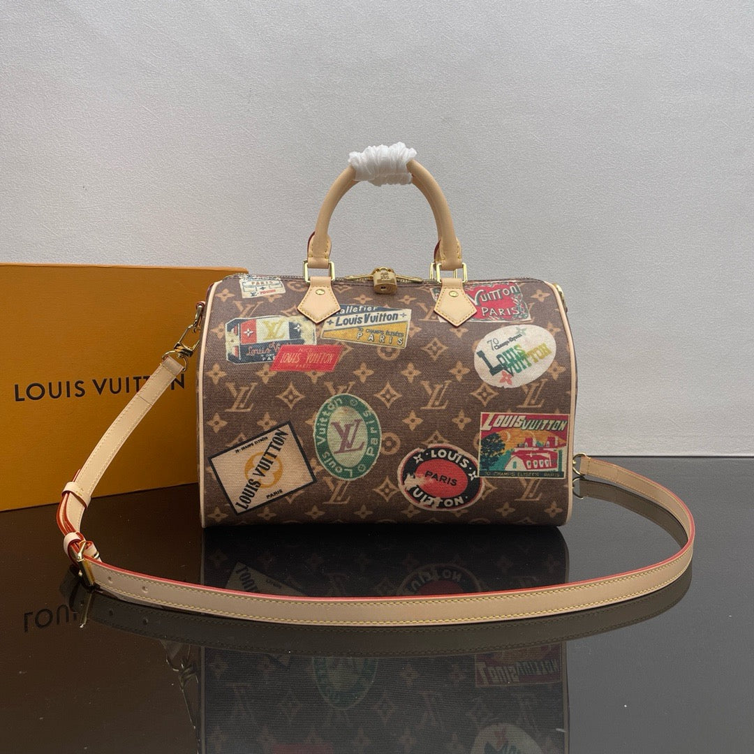 LOUIS VUITTON SpeedyBandoulière 30 Flight mode handbag/Top Quality M47087