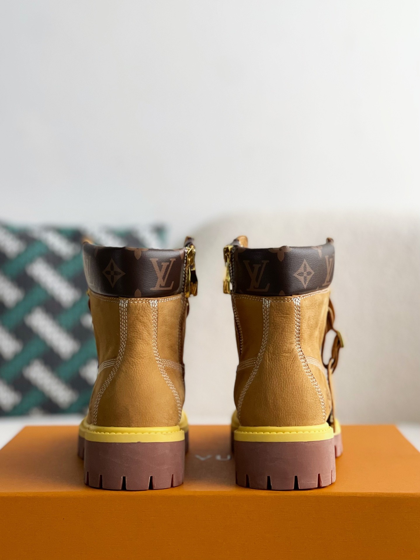 louis vuitton & timberland yellow boots/Martin boots/boots