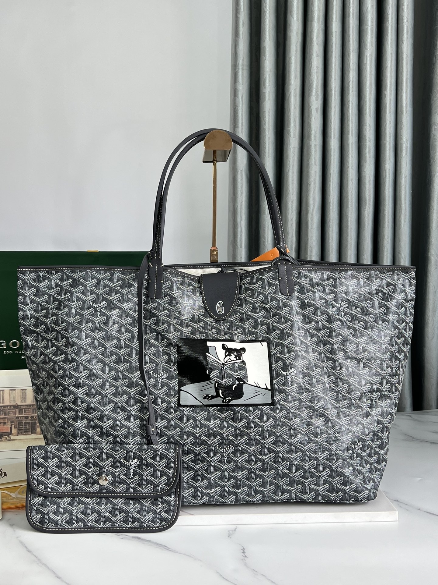 Goyard Saint Louis GM special paintedDou style shopping bag