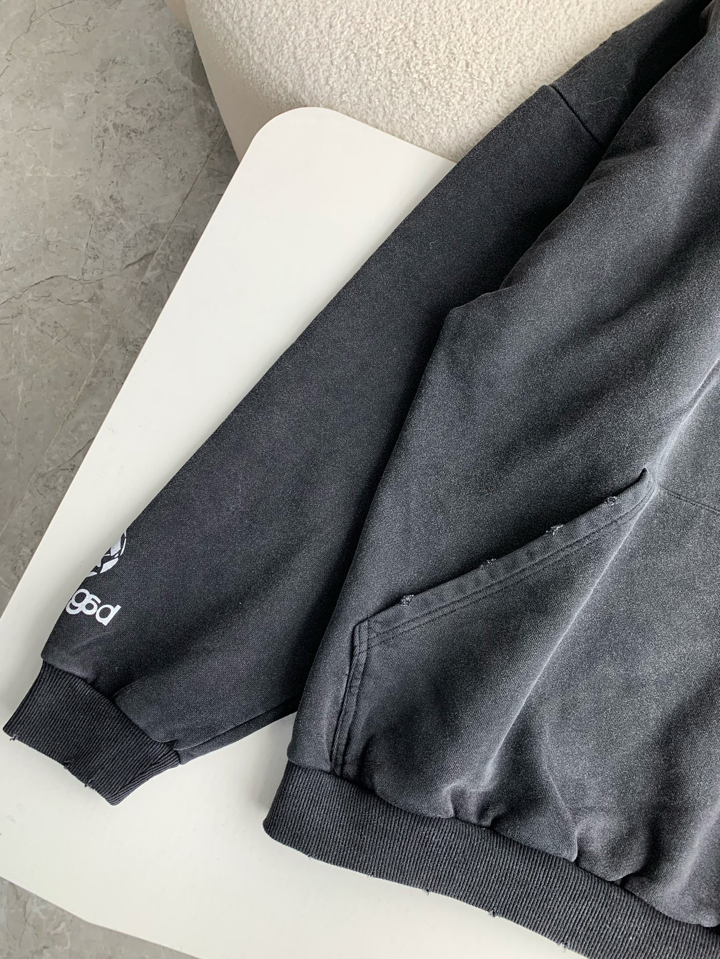 Balenciaga logo print sports hooded sweatshirt