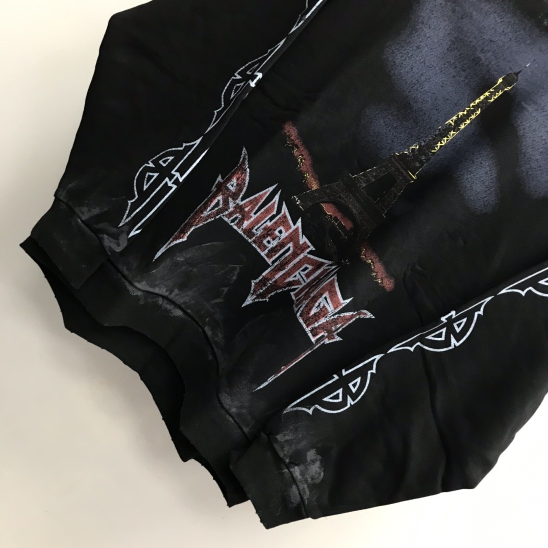 Balenciaga Paris tower mud dyed hoodi