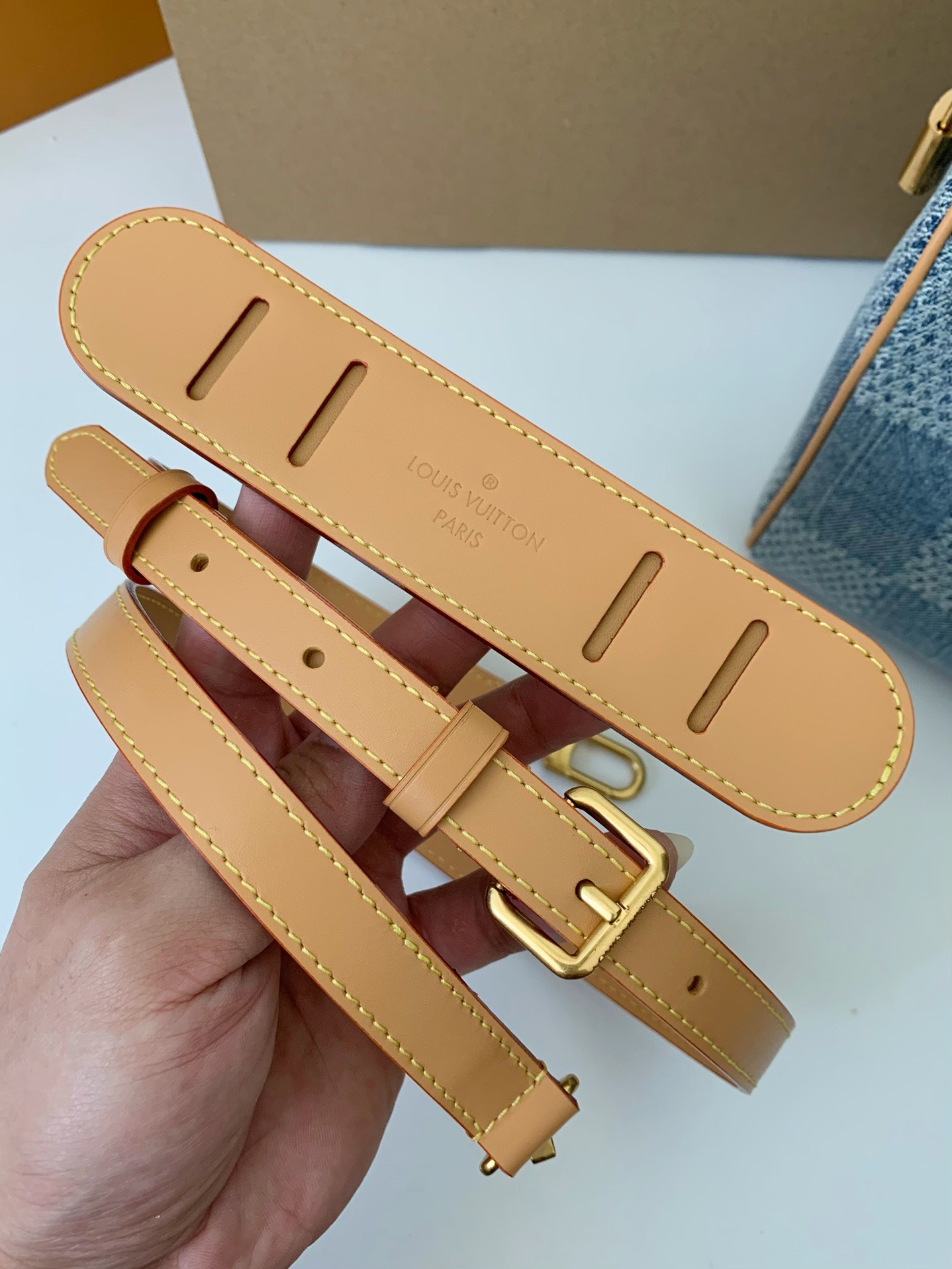 【#3351】 Louis Vuitton The new SPEEDY 25bandouli ère tannin denim handba9 N40700 Size: 25*15*15cm