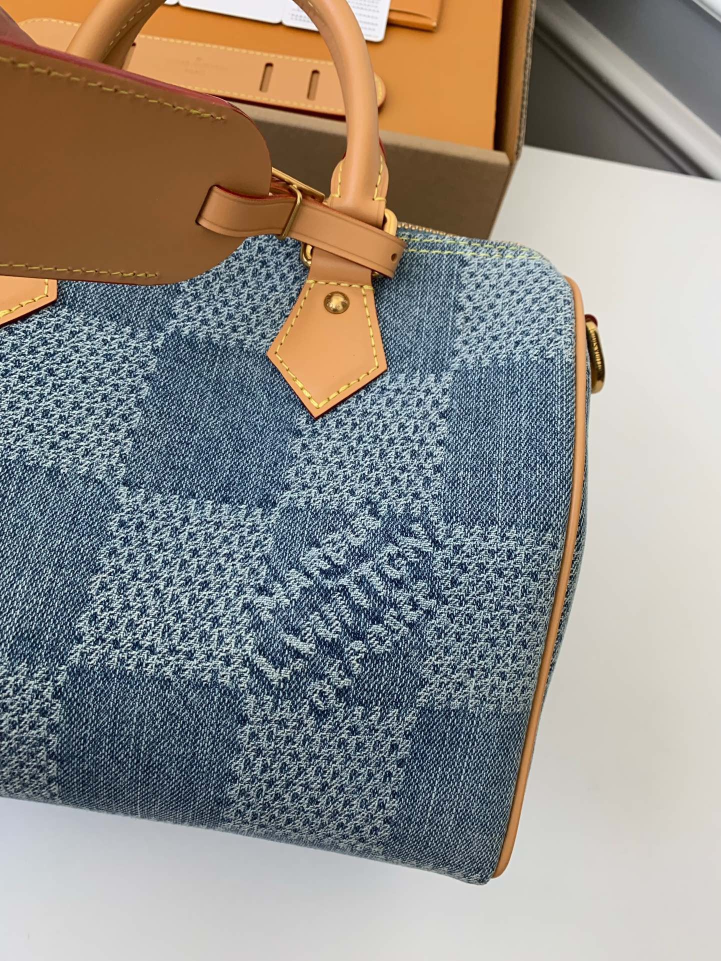 【#3351】 Louis Vuitton The new SPEEDY 25bandouli ère tannin denim handba9 N40700 Size: 25*15*15cm