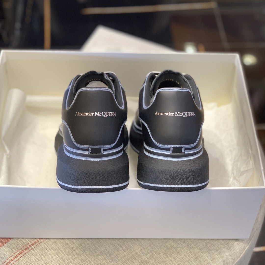 Alexander McQueen MQ All black hand-painted Sneakers