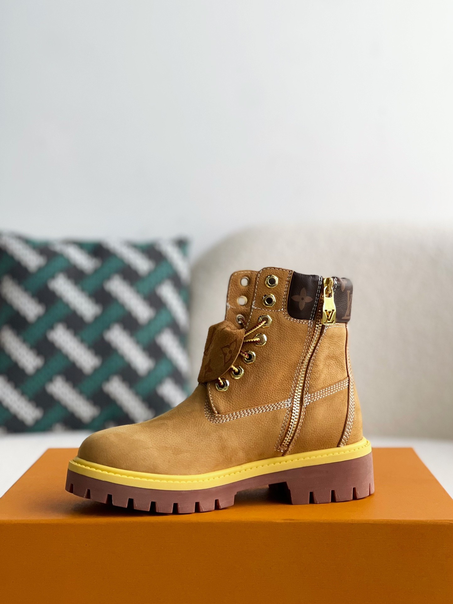 louis vuitton & timberland yellow boots/Martin boots/boots