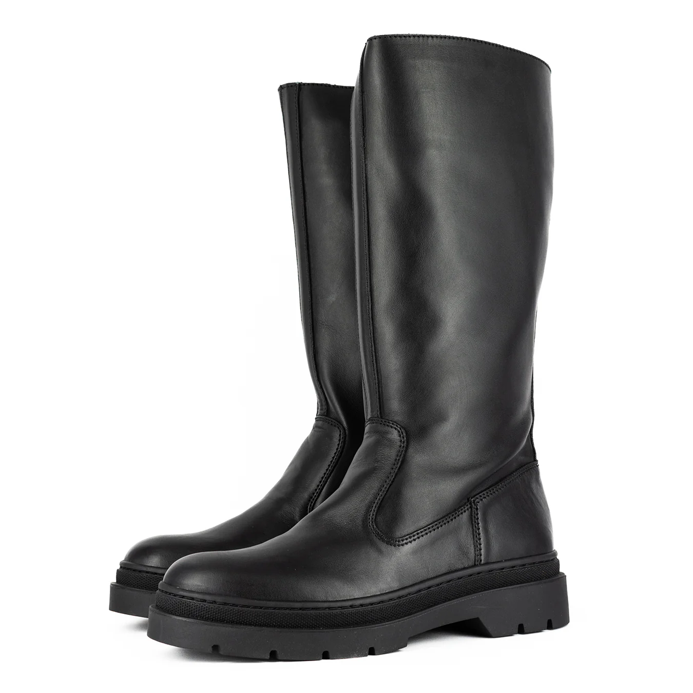 Tozeur : Ladies Leather Mid-Calf Boot in Black Relaxa