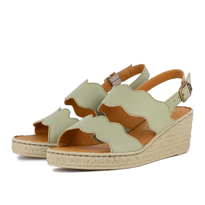 Cocekile : Ladies Leather High-Heel Sandal in Mint