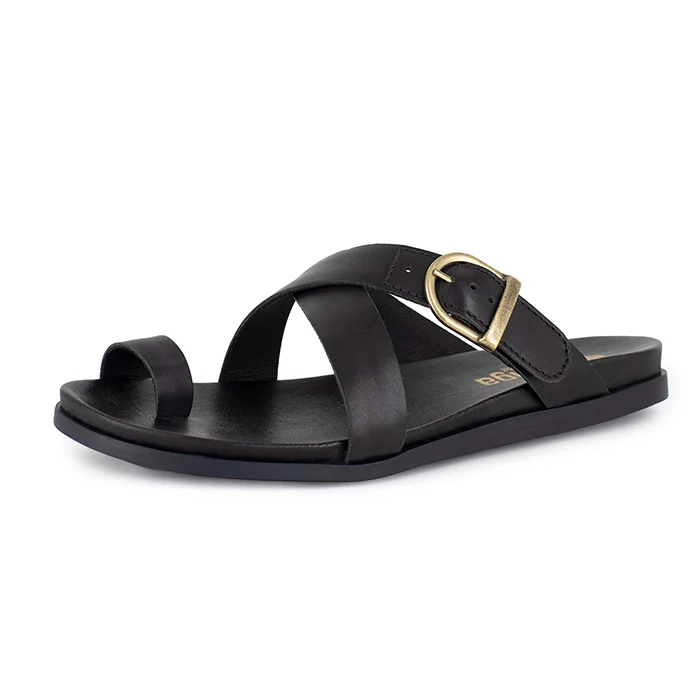 Sigkoti : Ladies Leather Sandal in Black