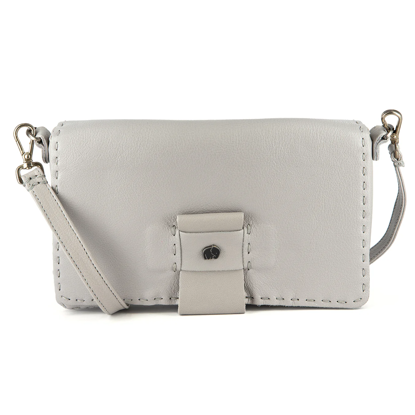 Liana : Ladies Leather Crossbody Handbag in Quarry Cayak