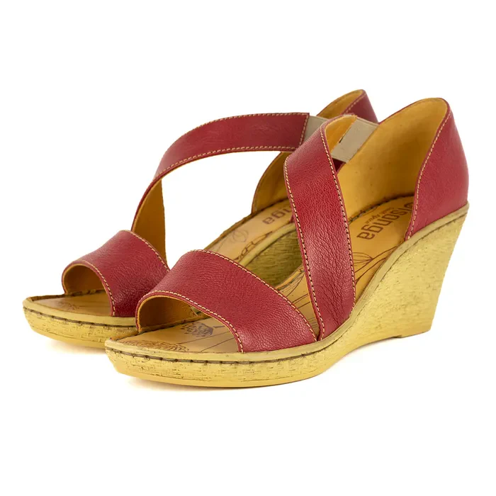 Nompempe : Ladies Leather High-Heel Sandal in Valentine