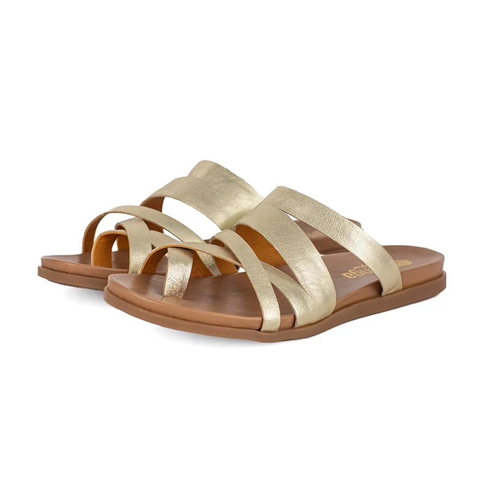 Kunqambeli : Ladies Leather Sandal in Platino