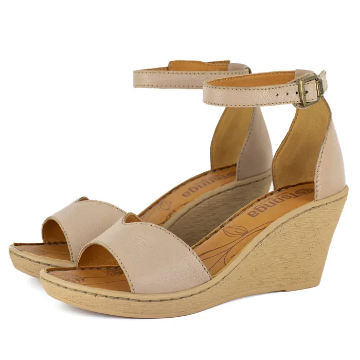 Kano : Ladies Leather High-Heel Sandal in Mantega