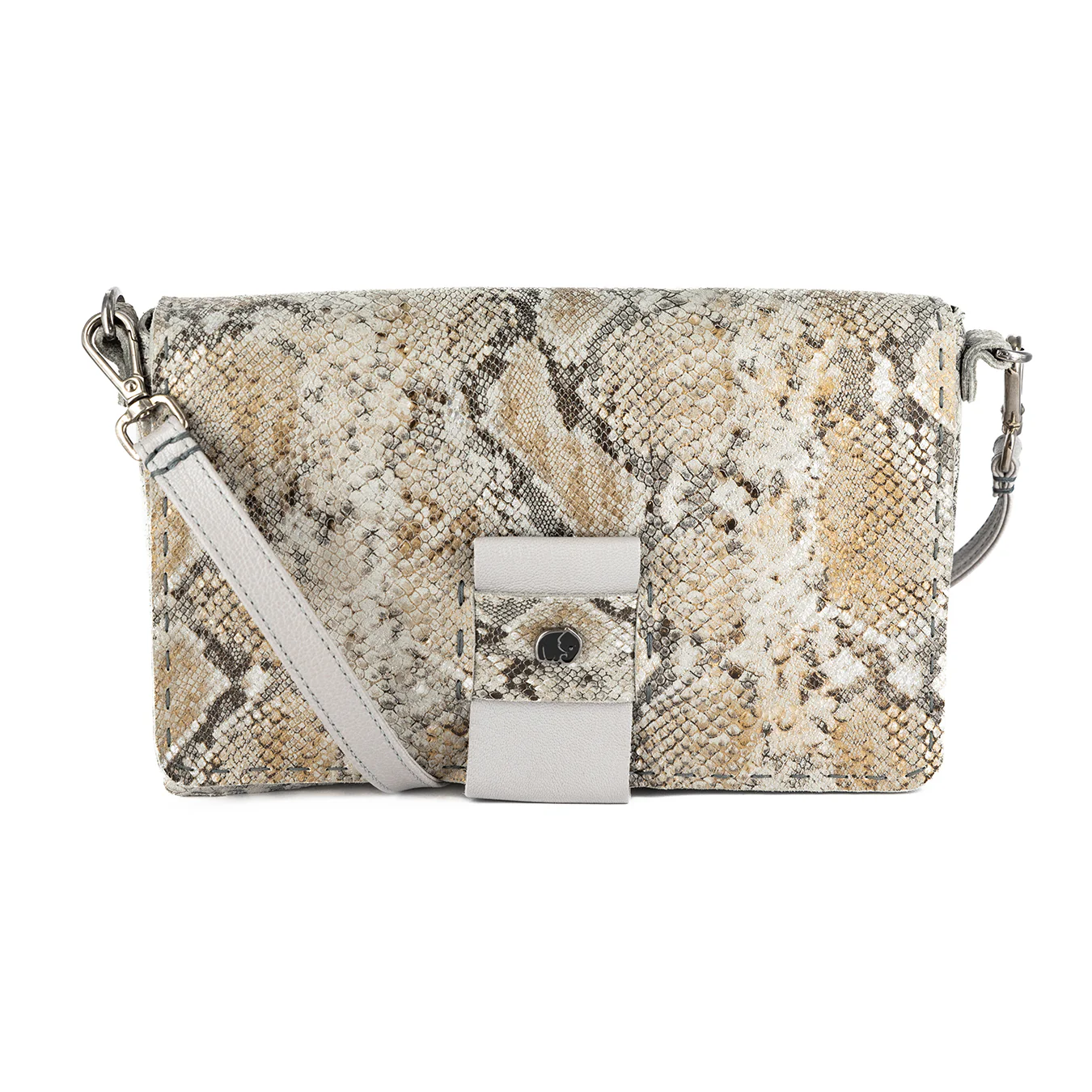 Liana : Ladies Leather Crossbody Handbag in Opal Rockafella & Quarry Cayak