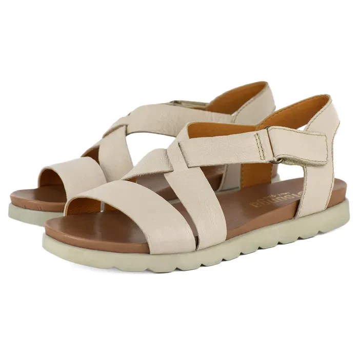Mawisa : Ladies Leather Sandal in Cream
