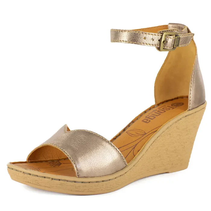 Kano : Ladies Leather High-Heel Sandal in Sabbia