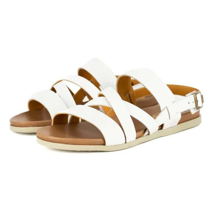 Kamativi : Ladies Leather Sandal in White