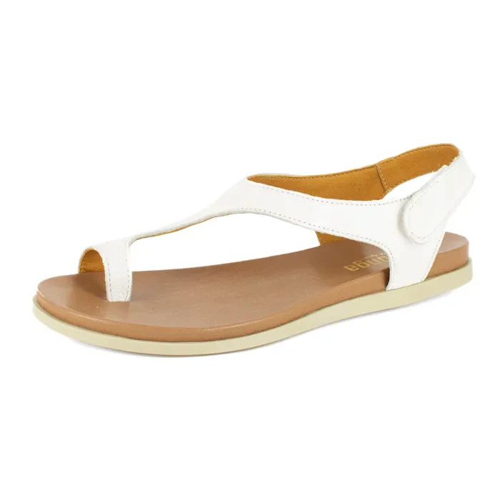 Ukumosa : Ladies Leather Sandal in White
