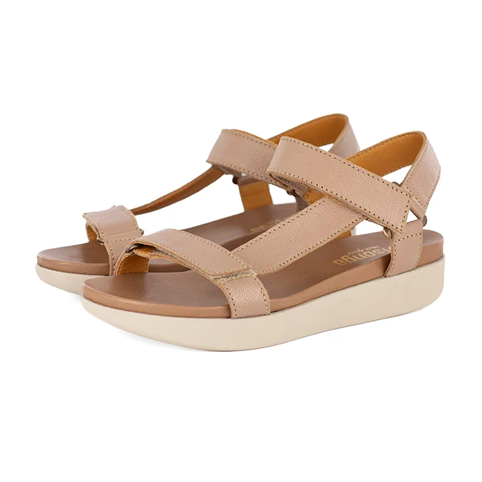 Jekete : Ladies Leather Sandal in Timber