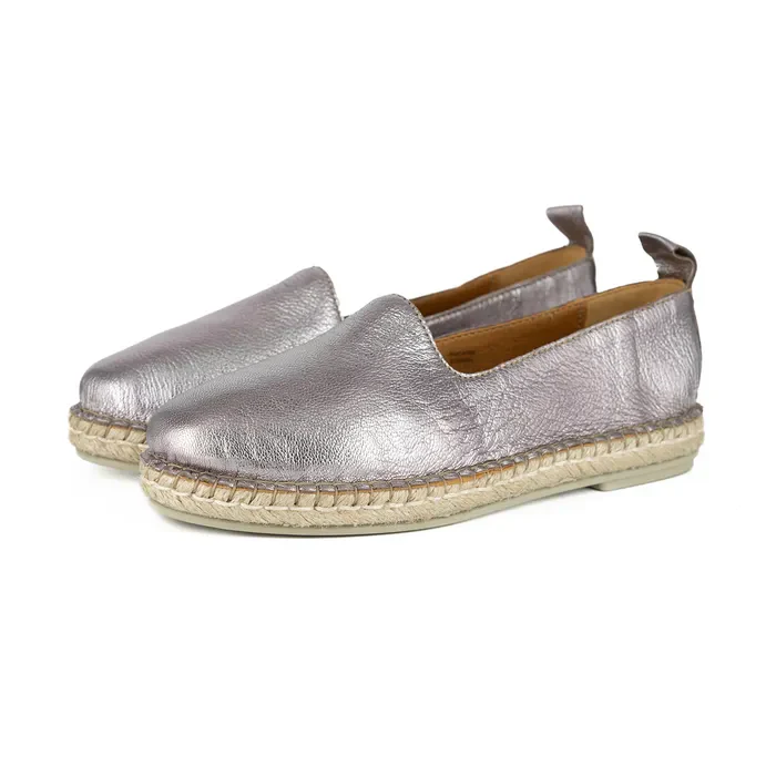 Indzima : Ladies Leather Espadrille Shoe in Blush
