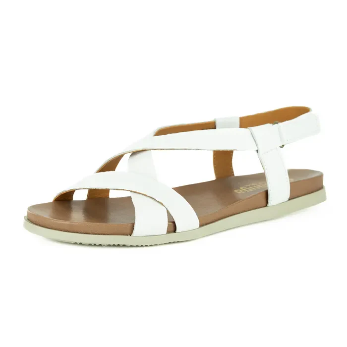 Sadani : Ladies Leather Sandal in White