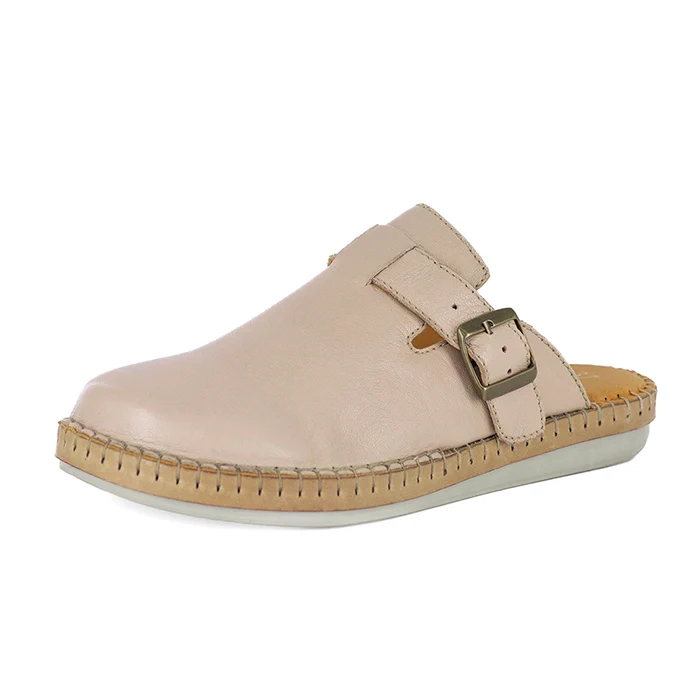 Vukeya : Ladies Leather Slip-on in Mantega