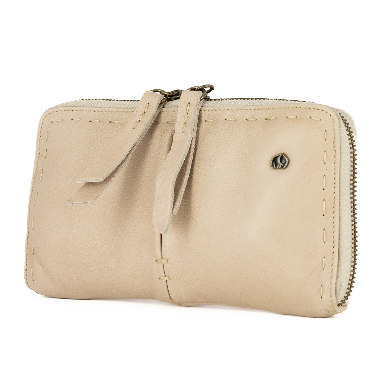 Olwethu : Ladies Leather Clutch Purse in Gravel Vintage