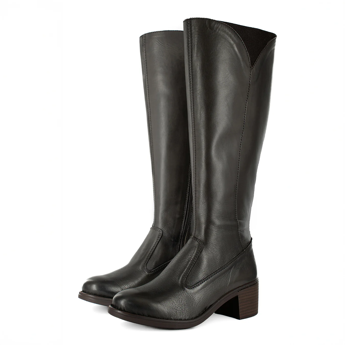 Inwabi : Ladies Leather Rider Boot in Choc Relaxa