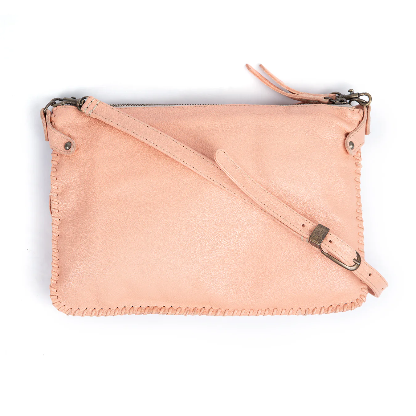 Rantu : Ladies Leather Crossbody Handbag in Papaya