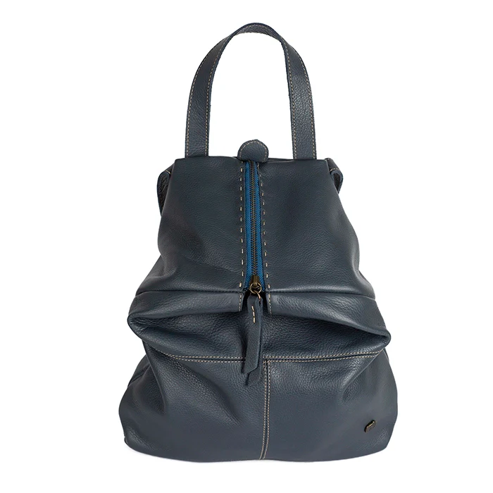 Ncumisa : Leather Backpack in Denim