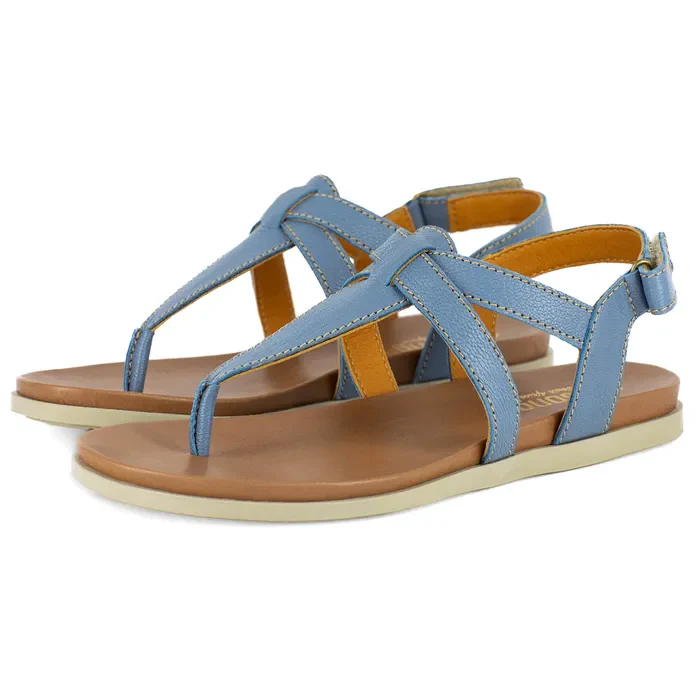 Jojweni : Ladies Leather Sandal in Ocean