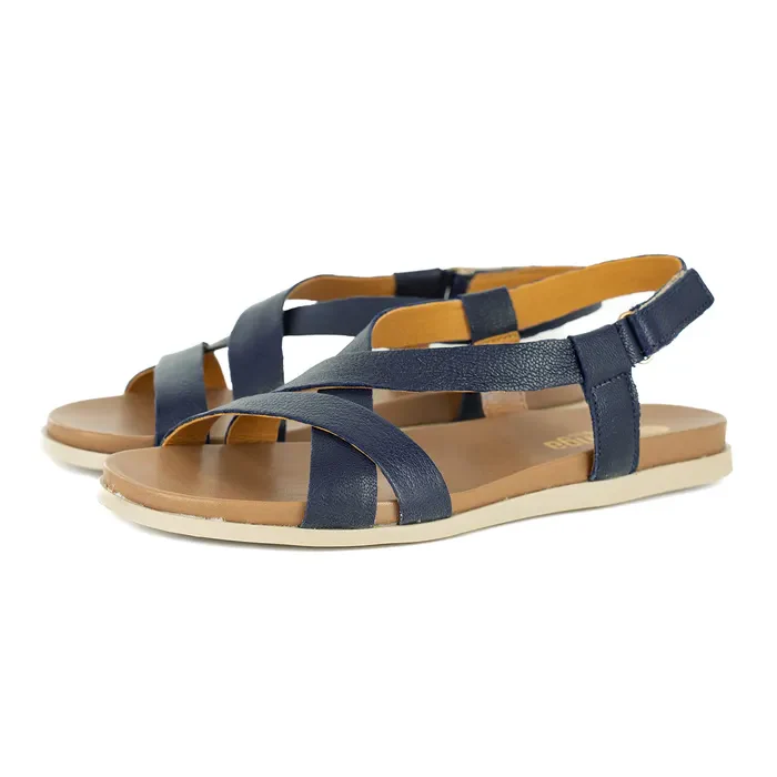 Sadani : Ladies Leather Sandal in Marine